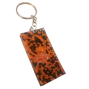 Handmade Orange Spider Keychain